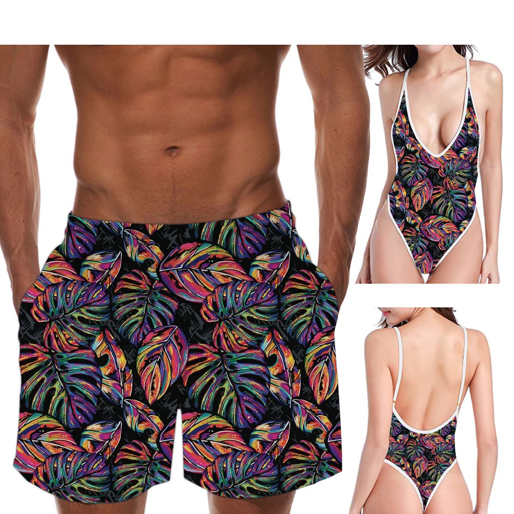 INSTANTARTS женские сексуальные монокини с высокой посадкой мужские пляжные шорты