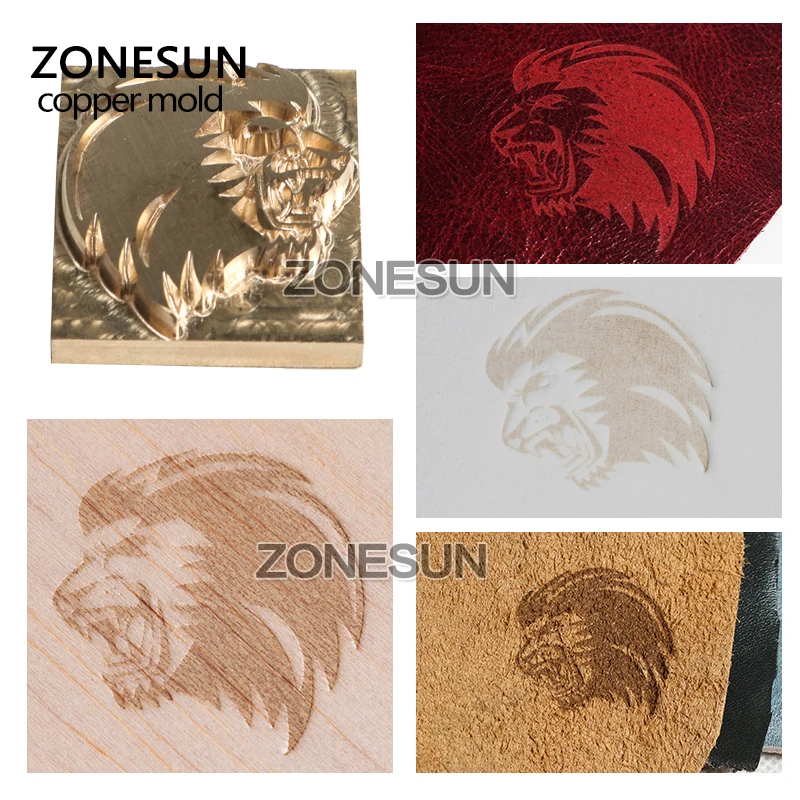 ZONESUN Горячее тиснение фольгой латунная форма деревянная кожаная бумага под заказ