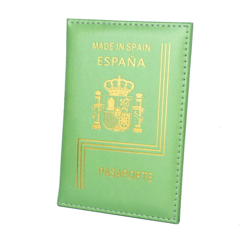 Green Испанская Обложка для паспорта, защитный кошелек Espanol, визитная карточка, испанская Обложка для паспорта, Кожаная Обложка для паспорта, чехол для паспорта - Цвет: Green