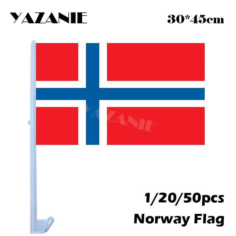 YAZANIE 30*45 см 1/20/50 шт. Норвежские окна автомобиля флаги и баннеры страны мира Футбол