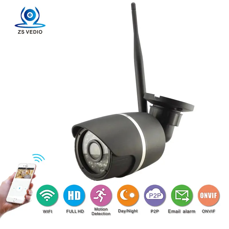 ZSSP Wi Fi беспроводная hd 1080P 2 0 MP камера безопасности Открытый ONVIF P2P система