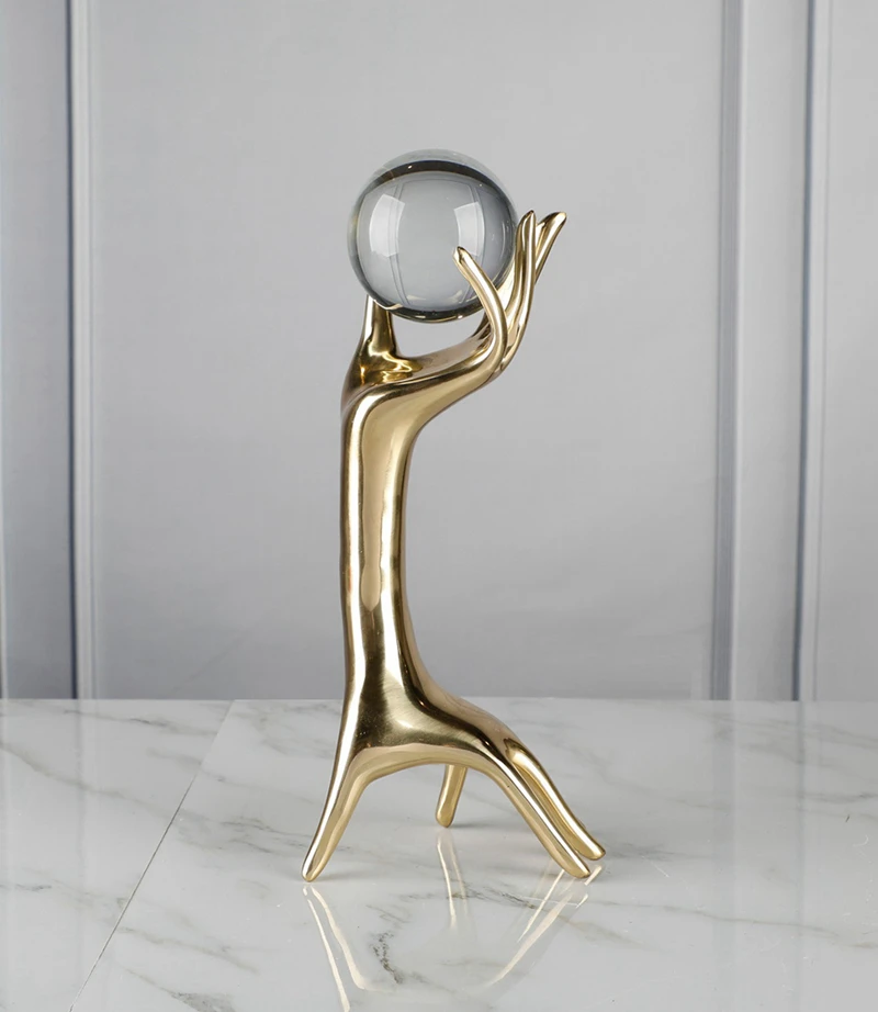 Pandora's Hand Modern Ornaments Home Decor Creative Table Piece Brass Handicraft Statue