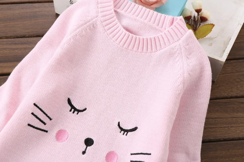 Новые модные хлопковые свитера для девочек Одежда для девочек 2-6 лет Детские свитера#8078