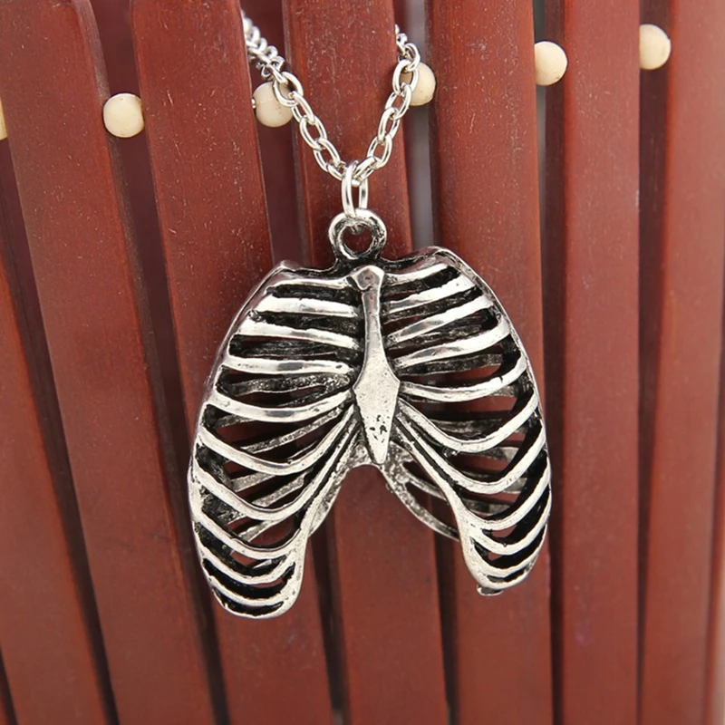 

Anatomy Anatomical Human Rib Cage Body Chest Necklace Skeleton Pendant 2019 New Hot Fashion Vintage Medical Biology Jewelry Men