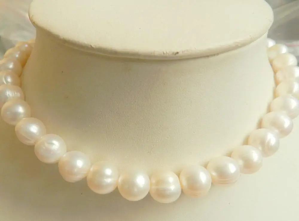 Оптовые цены Новый 14 К Solid Gold Застежка 10 11 ММ Белый Akoya Жемчужное Ожерелье 18 &quot+