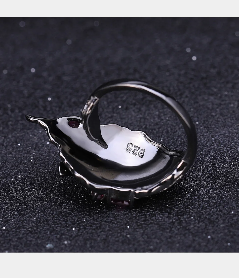 GEM'S BALLET, 0.88Ct, натуральный родолит, гранат, регулируемое кольцо, 925 пробы, серебро, ручной работы, кольцо в виде листа, кольца для женщин, бижутерия