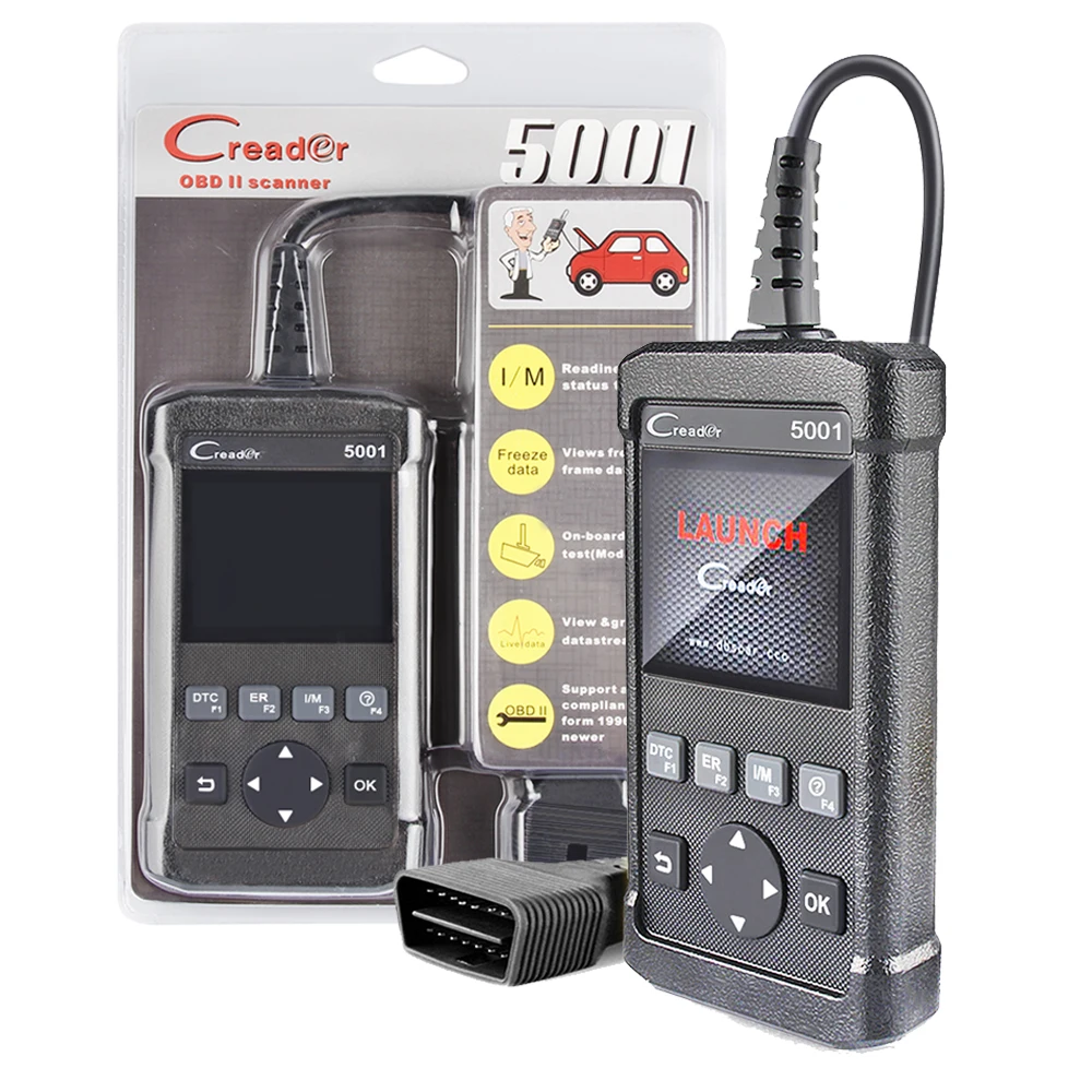 2018 Новый OBD 2 Запуск автомобильных сканер Creader 5001 CR5001 OBDII ODB2 Автосканер с O2 Сенсор