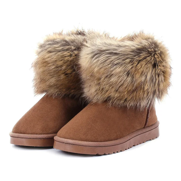 Free shipping Hot-selling hm ae fox fur snow boots suede fabric short women snow  boots - купить по выгодной цене | AliExpress