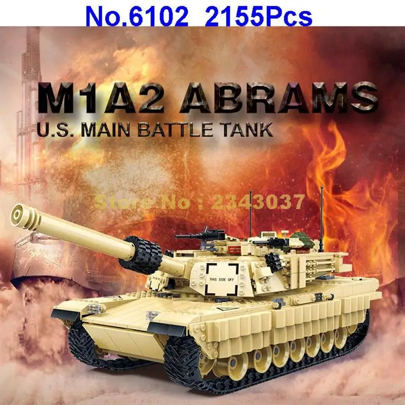Gudi 6102 2155 шт. военный боевой танк M1a2 Ww2 солдаты Abrams армейская война строительные