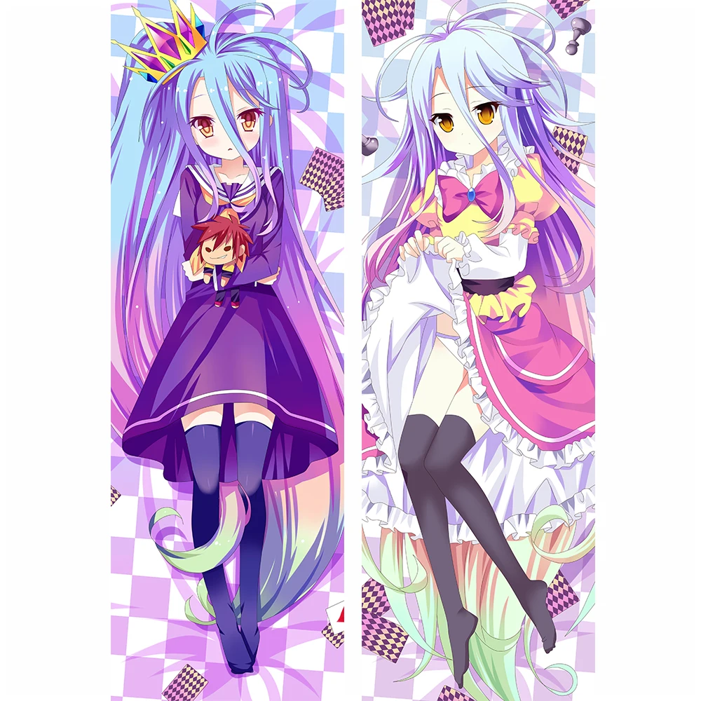 MMF Апрель 2018 без игры жизни аниме персонажи Sora и Shiro & Jibril наволочка для подушки Nogemu
