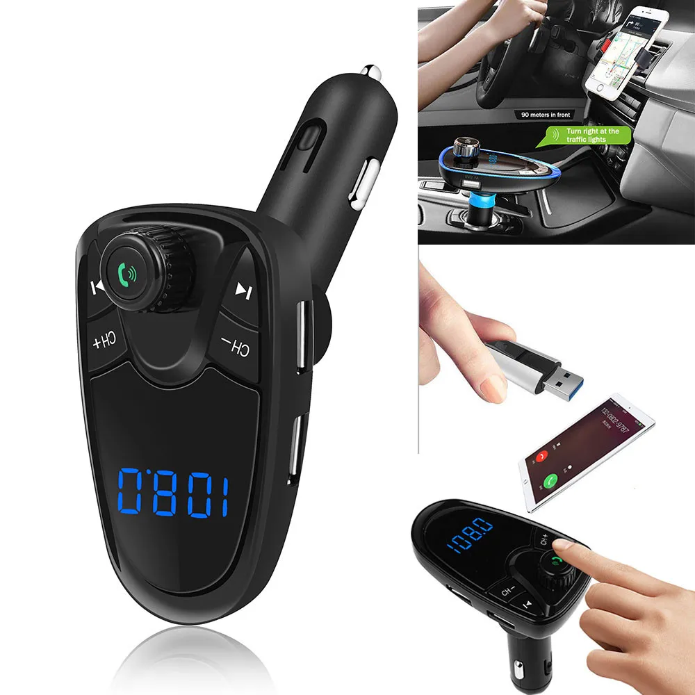 FM MP3 плееры Bluetooth трансмиттер модулятор гарнитура двойное зарядное устройство USB