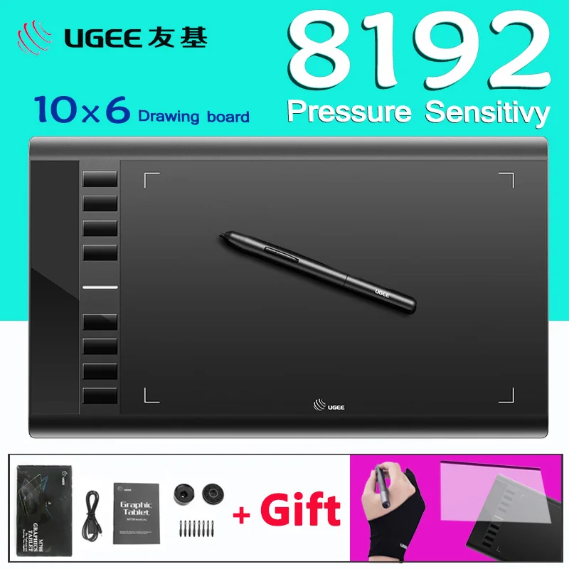 UGEE M708 8192 уровней 10x6 дюймов умный графический планшет для рисования цифровой