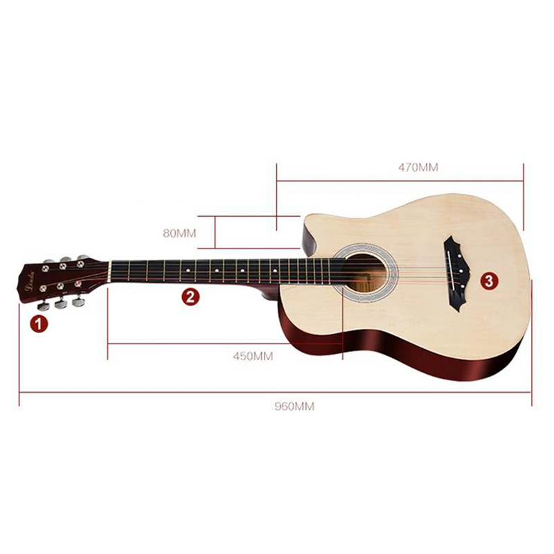 Free shipping 38 Inch Beginner Introduction Ballad Luck It Wood Guitar Novice Practice Musical Instrument Men And Women Student | Спорт и