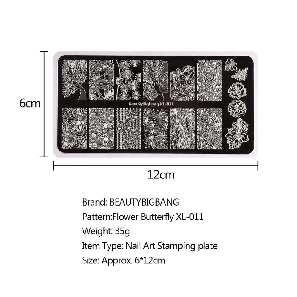 

BeautyBigBang Stamping Plate Flower Girl Pattern Stainless Steel Nail Art Tools for DIY Nails Stamping Plates Images XL-011