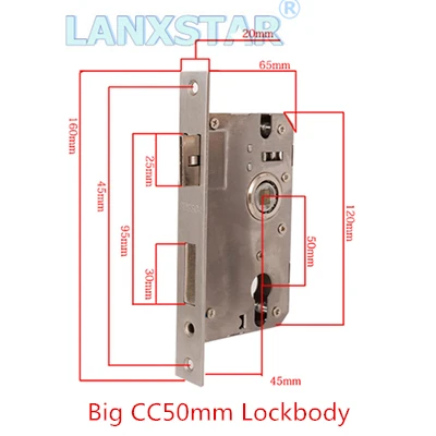 Big 50mm Lockbody Натуральная 304 Нержавеющая сталь Внутренний замок корпус большой и маленький 50 размер обратная интерполяция подшипники тихий замок-корпус - Цвет: Big 50mm Lockbody