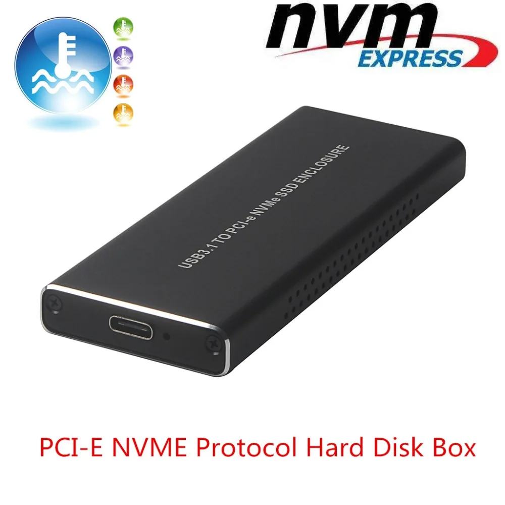 

Aluminum alloy USB3.1 to M.2 SSD NVME HDD Enclosure NGFF PCIE to Type-C Connector Hard Disk Drive Case JMS583 Box for Desktop