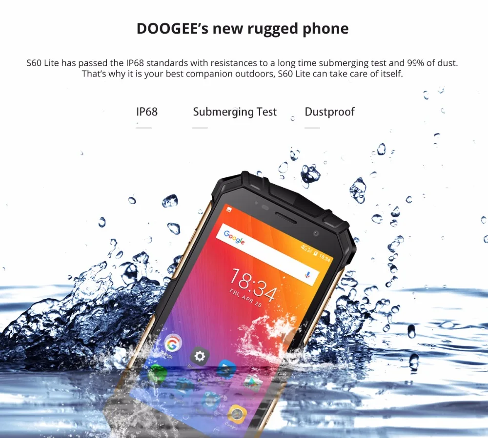 Оригинал DOOGEE S60 5 2 дюймов ram 4 Гб rom 64 MTK Helio P25 Восьмиядерный ГГц 4G LTE мобильный