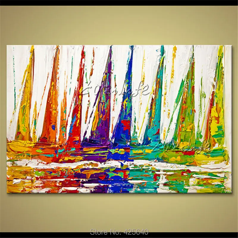 Ручная роспись холст Масляные картины настенные для гостиной Большая Дешевая