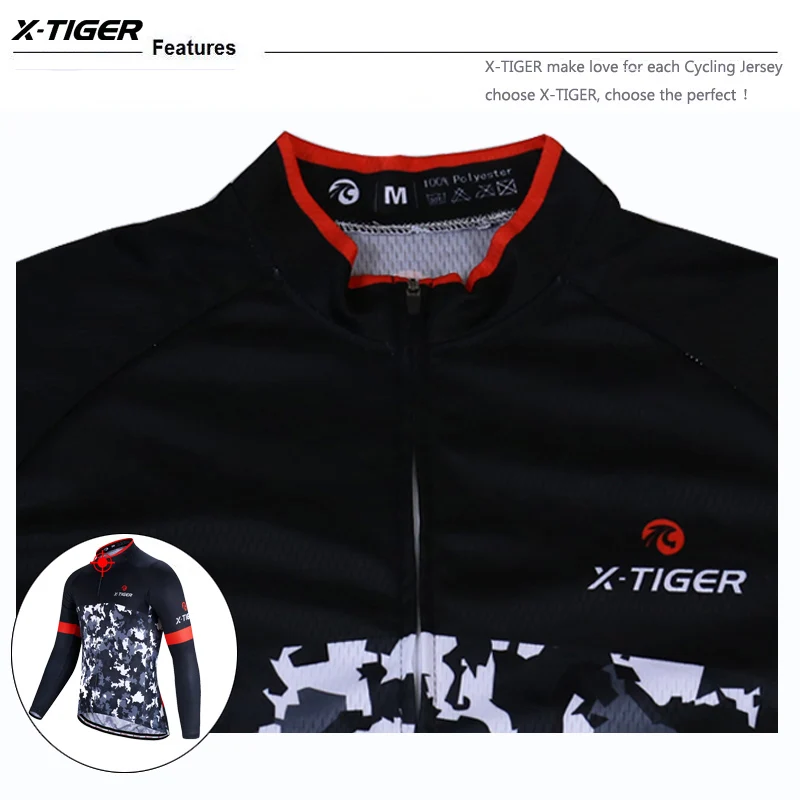 X-Tiger Pro Велоспорт Джерси Набор с длинными рукавами гонки на велосипедах велосипедные костюмы Ropa велосипедная майка MTB Одежда для велоспорта с длинным рукавом Одежда