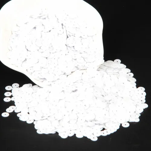 Solid white Сплошной цвет, серия 6 мм, блестки для шитья, свадебные украшения, аксессуары для одежды Lentejuelas Para Coser 20 г - Цвет: Solid white