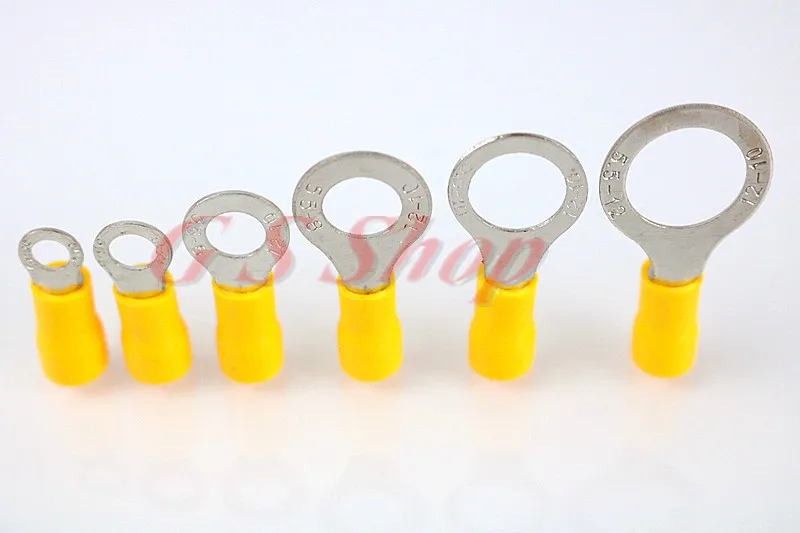 RV5.5-4 Yellow Ring insulated terminal 50PCS/Pack cable Crimp Terminal suit 4-6mm2 Cable Wire Connector RV | Обустройство дома