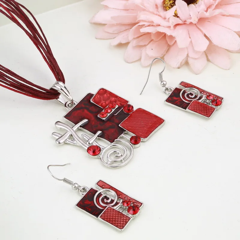 MINHIN Летний стиль эмаль кулон Ювелирные наборы Lucite дизайн многоцветные