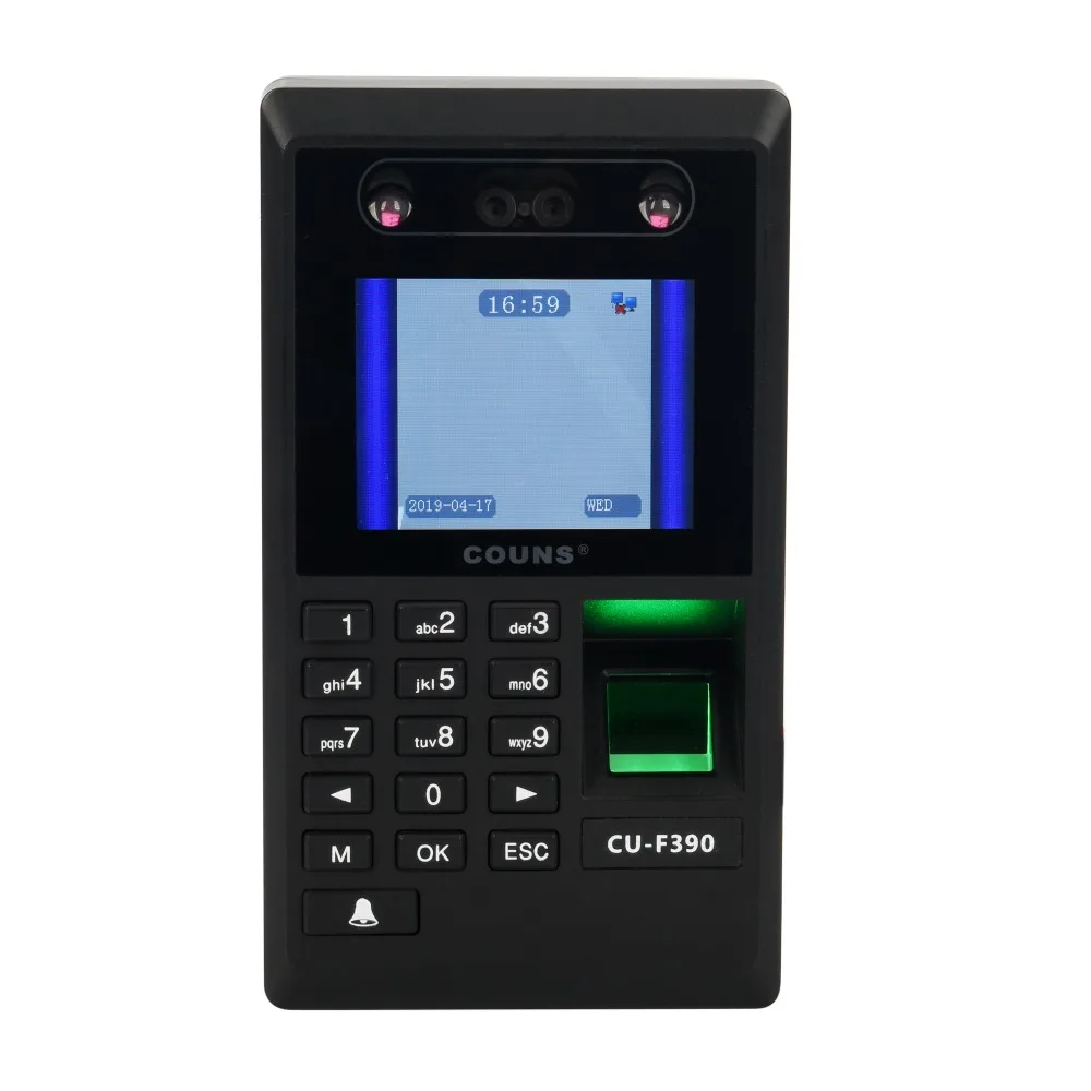 COUNS CU F390 MF Face + Распознавание отпечатков пальцев и Mifare 13 56 МГц RFID Контроль доступа TA TCP RS485 T9 вход|Клавиатуры