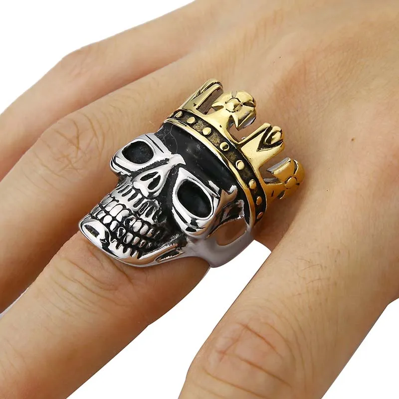 Мужское кольцо в стиле хип хоп из нержавеющей стали|ring jewelry|skull ring bikerring biker |