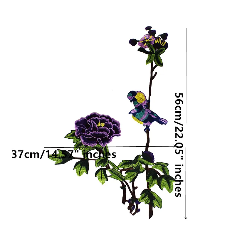 10 шт. кружевная ткань фиолетового зеленого цвета с изображением птицы и дерева