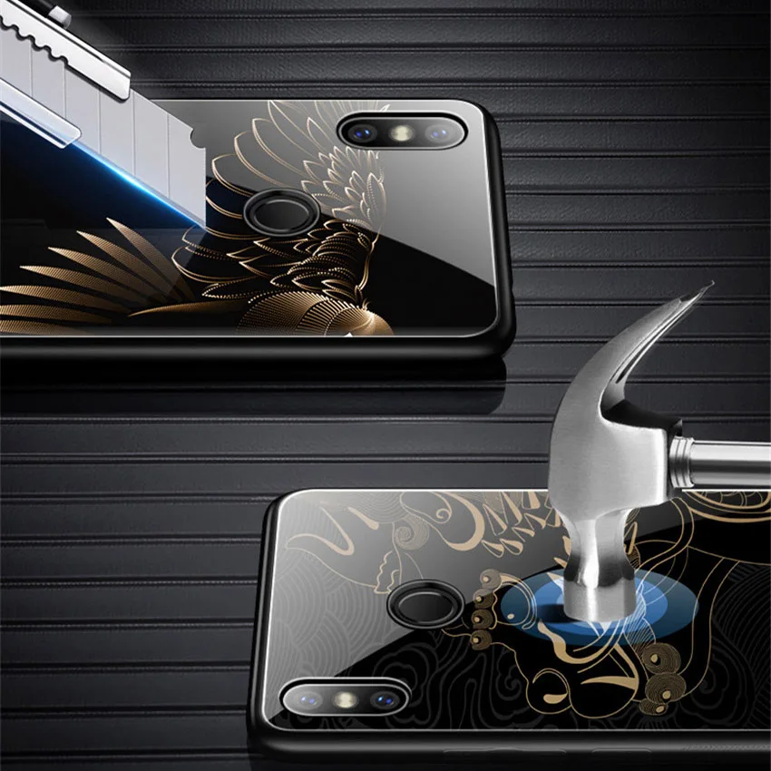 Чехол для Xiaomi Mi Max 3 с рисунком дракона закаленное стекло роскошный
