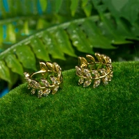garilina white zircon gold willow earrings wholesale wedding anniversary engagement gifts jewelry for women ae2274