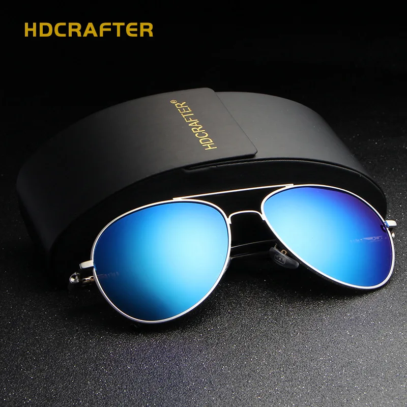 Мужские Солнцезащитные очки-авиаторы HDCRAFTER винтажные поляризационные очки в