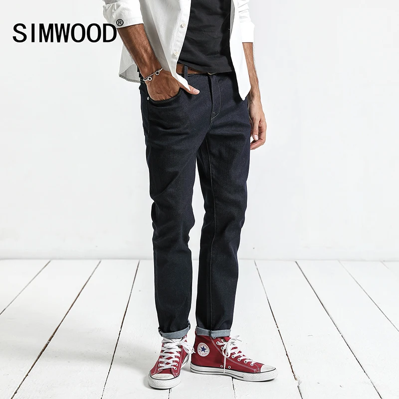 SIMWOOD 2019 весна новые джинсы мужские байкерские джинсовые комбинезоны Slim Fit плюс