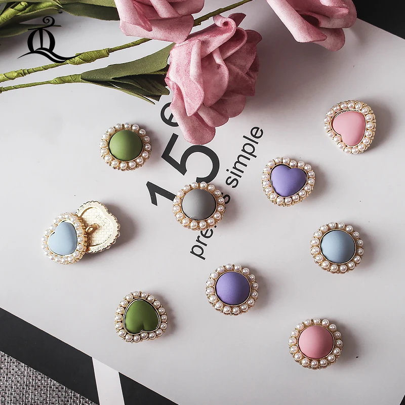 5 шт. металлические пуговицы в форме сердца аксессуары для одежды брендовые