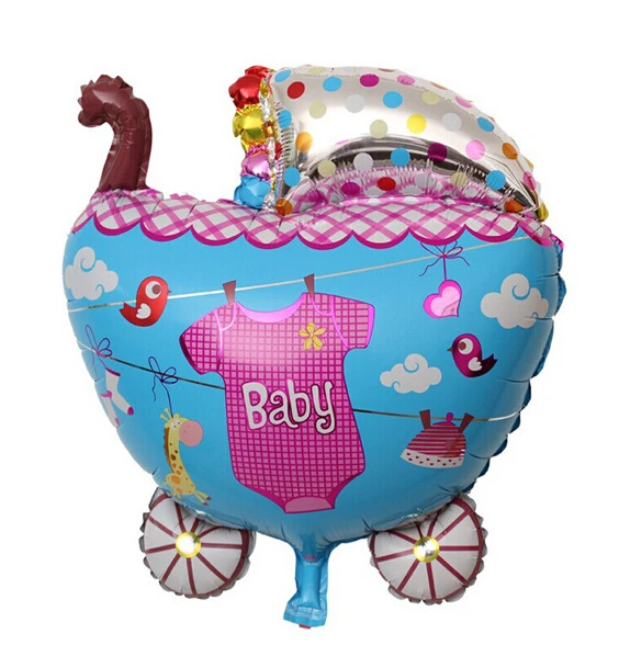 

65*52cm Baby Stroller Foil Balloons Baby Shower Baby Carriage Boy & Girl Balloon Inflatable Toys Children Birthday Party Decor