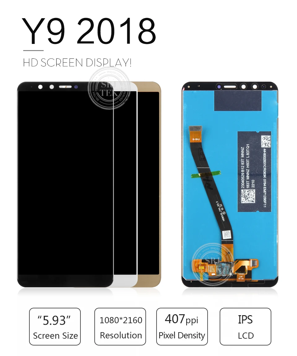 Для huawei Y9 ЖК-дисплей кодирующий преобразователь сенсорного экрана в сборе FLA L22 LX2 LX1 экран для huawei Y9 Замена ЖК-рамки