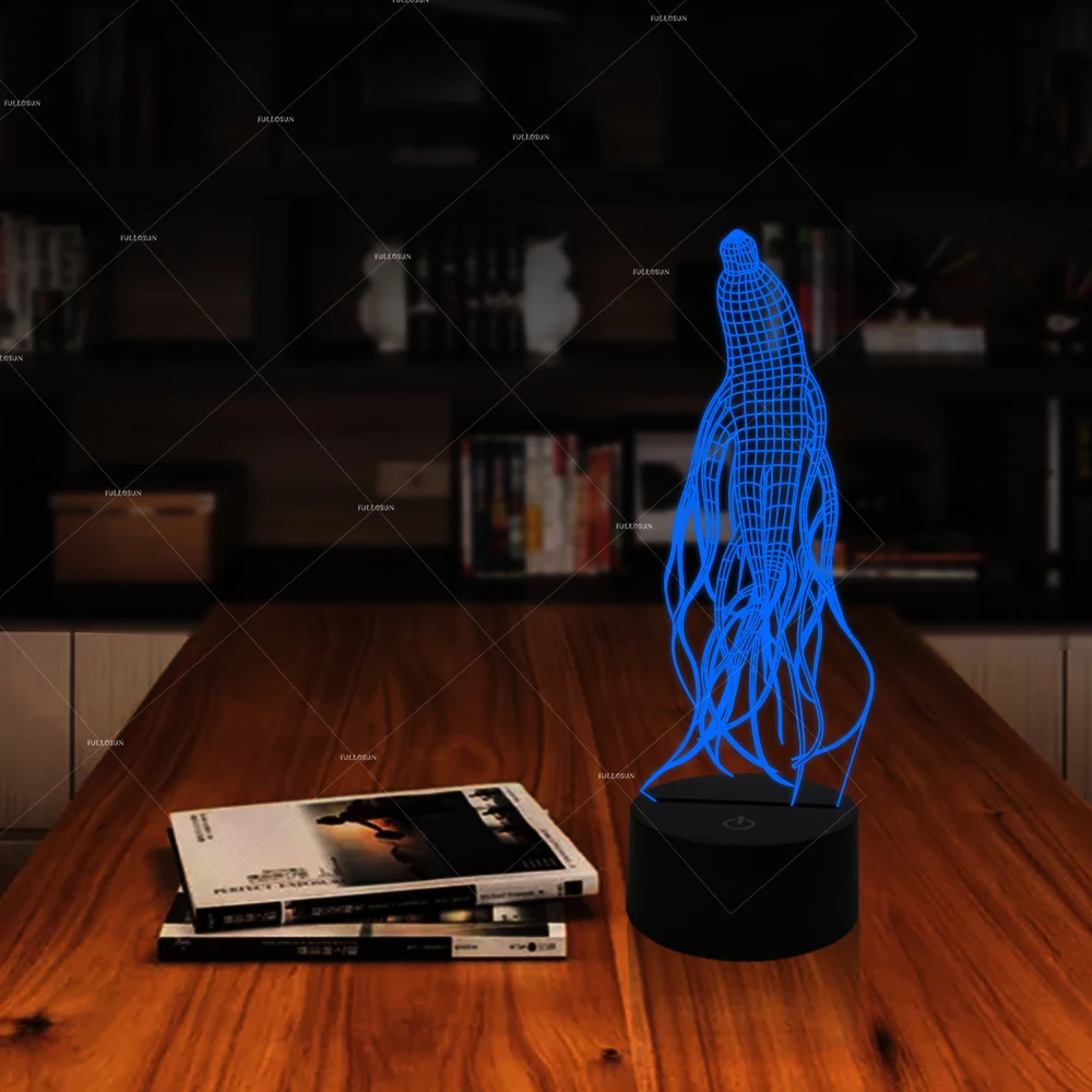 USB Touch настольная лампа 3D светодиодный женьшеня Форма Lampara Звездная ночь сна освещения