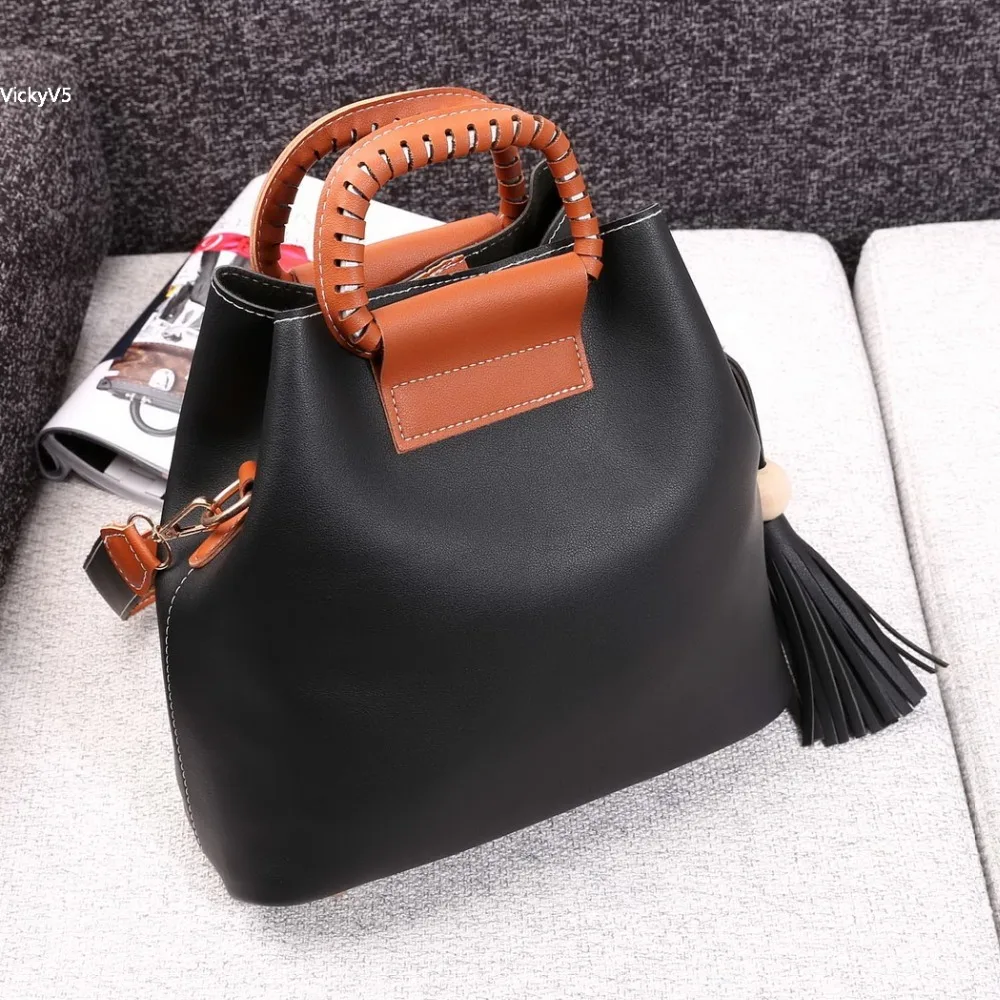 Для женщин Мода Повседневное кисточкой Сумки из искусственной кожи Топ-ручка