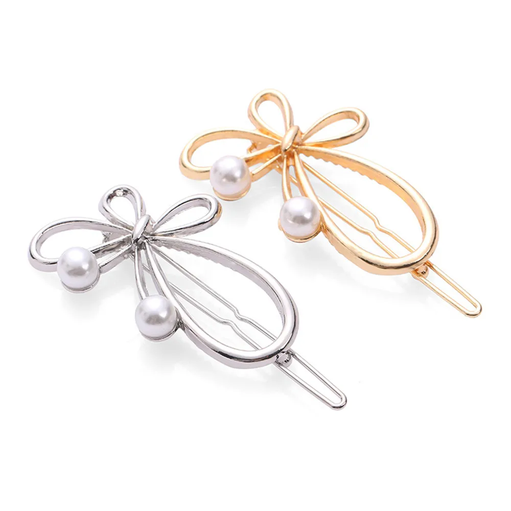 

New Vintage Hairpins Metal Bow Knot Hair Barrettes Hair Clips Girls Women Styling Accessories Hairgrips Fashion Solid Headwear