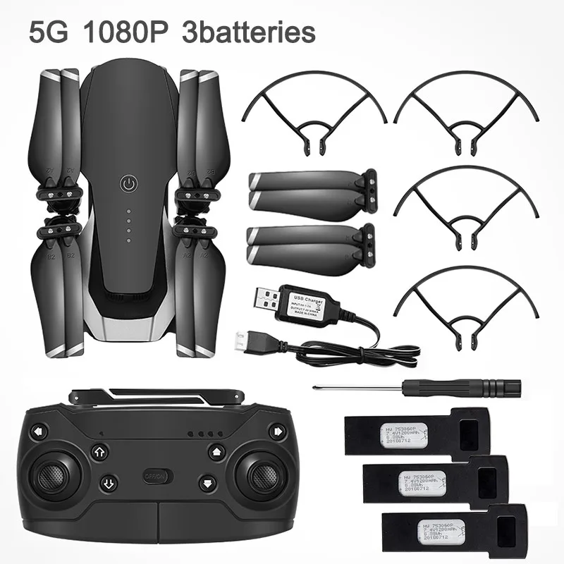 ThreeBattery 1080P5G Eachine E511S 2,4G 4CH gps 6-axis gyro Dynamic Follow wifi FPV с камерой 1080P 16 минут время полета Радиоуправляемый Дрон Квадрокоптер - Цвет: ThreeBattery 1080P5G