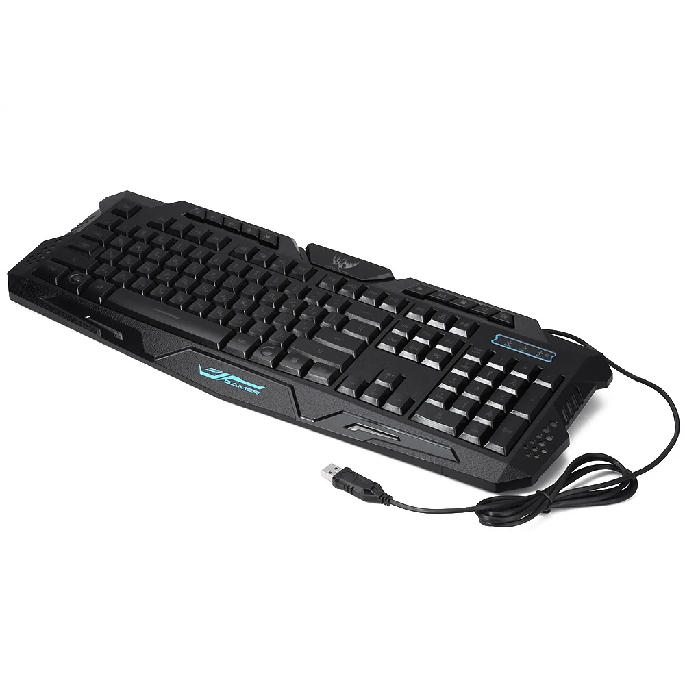 Двуязычный русский/английский 3 Подсветка Цвета проводной Pro Gaming Keyboard с
