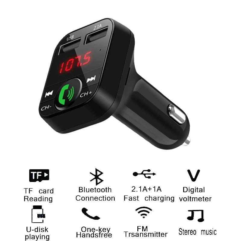 Автомобильный FM трансмиттер с двумя USB портами 4 2 а|Автомобильный комплект Bluetooth| |