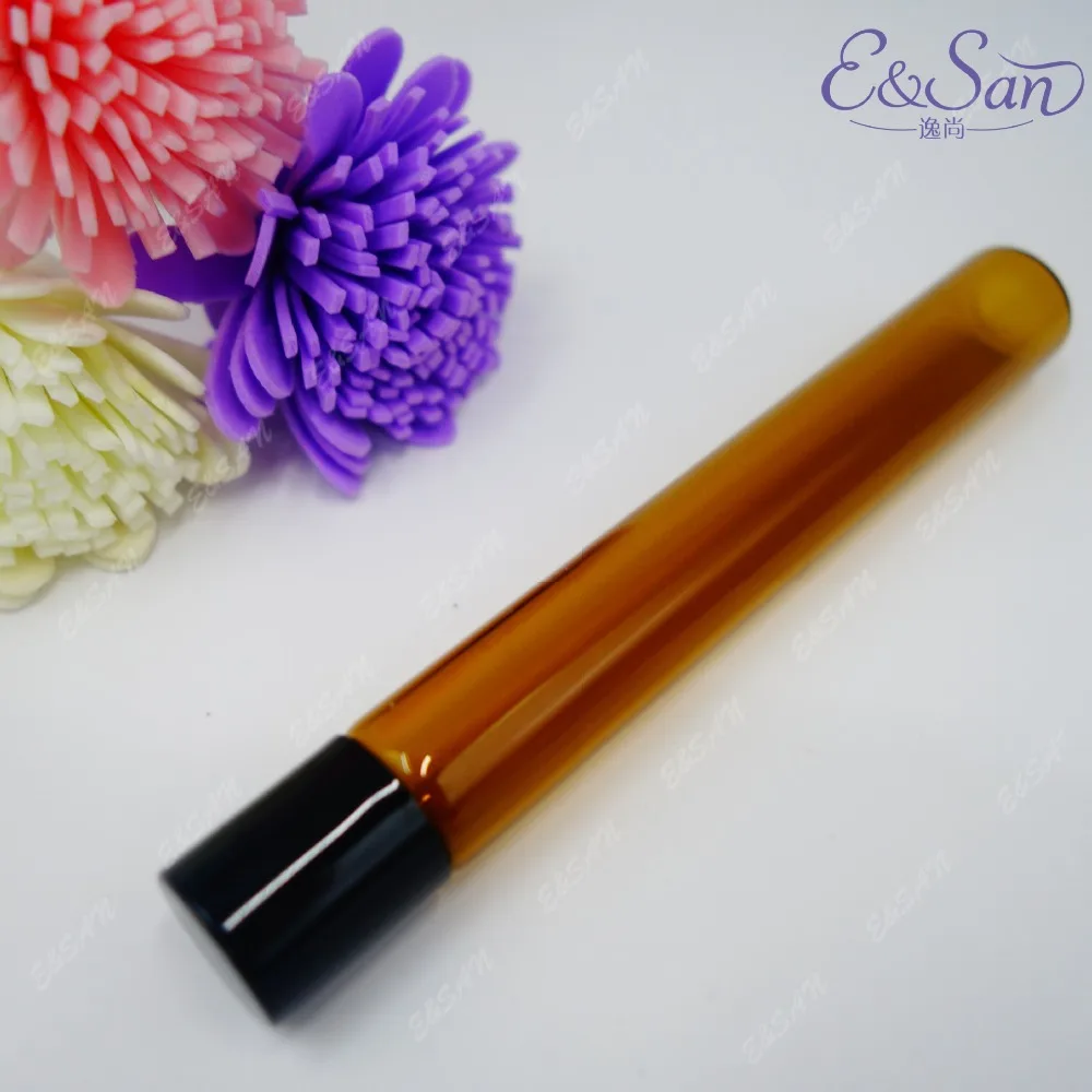 

LCZ01-12ML Brown Tube Roll On Glass Perfume Spray Empty Cosmetics Bottle 100PCS/LOT