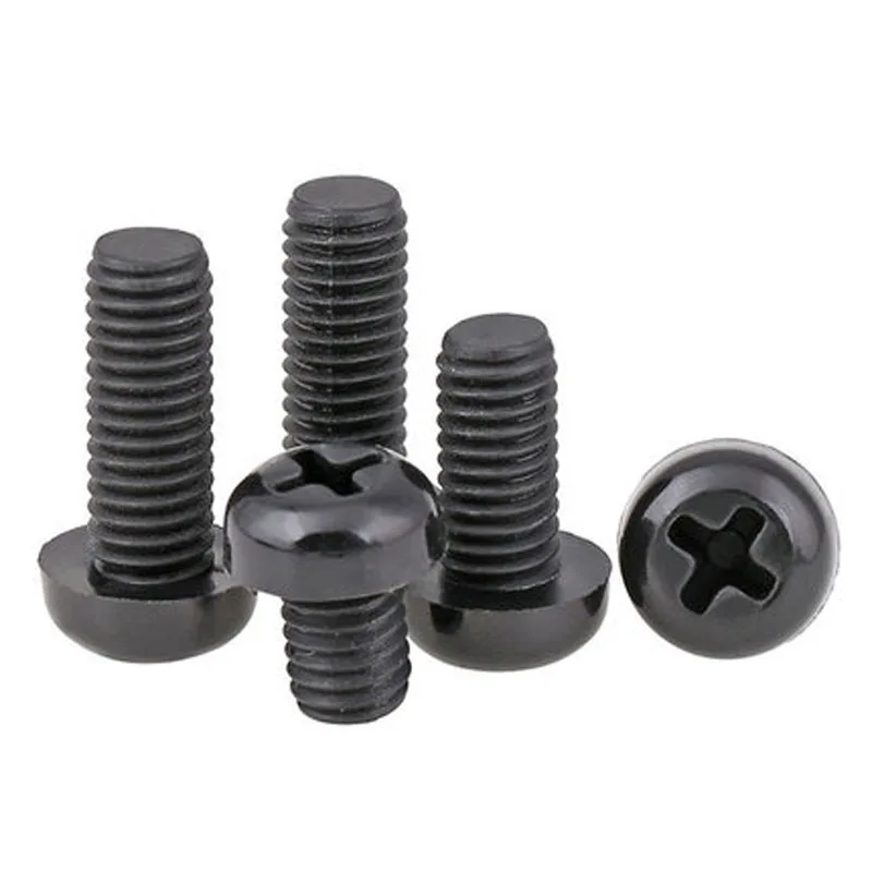 10pcs M5 Black round head nylon screw Pan Phillips plastic bolt 8mm-50mm Length | Обустройство дома