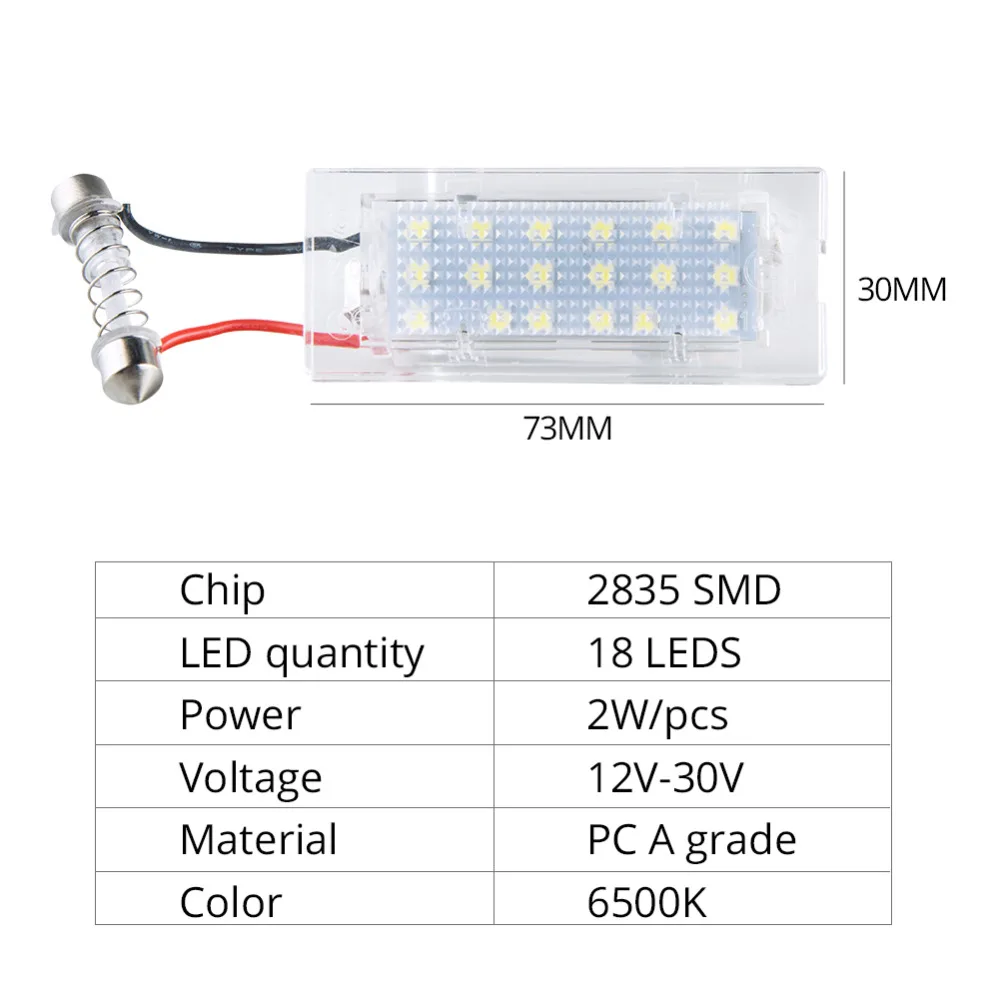 VooVoo Car LED License Plate Lights 12V For BMW X5 E53 X3 E83 Accessories 2X White SMD3528 Number Lamp Canbus Bulb Kit | Автомобили и