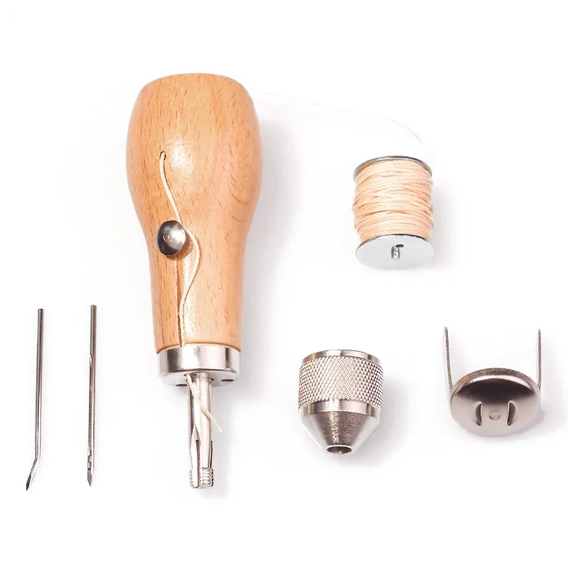 Professional Leathercraft Leather Tool Sewing Stitching Awl Supplies DIY Craft Heavy Fabric Repair Flat Seam Set | Инструменты