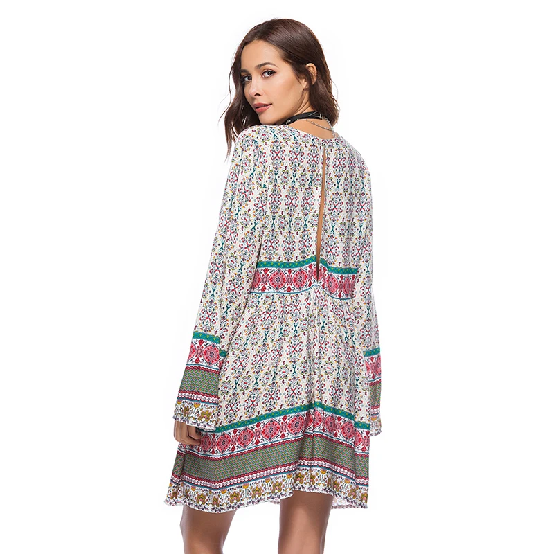 Сексуальная Boho платье Для женщин летние пляжные 2018 Повседневное с длинным