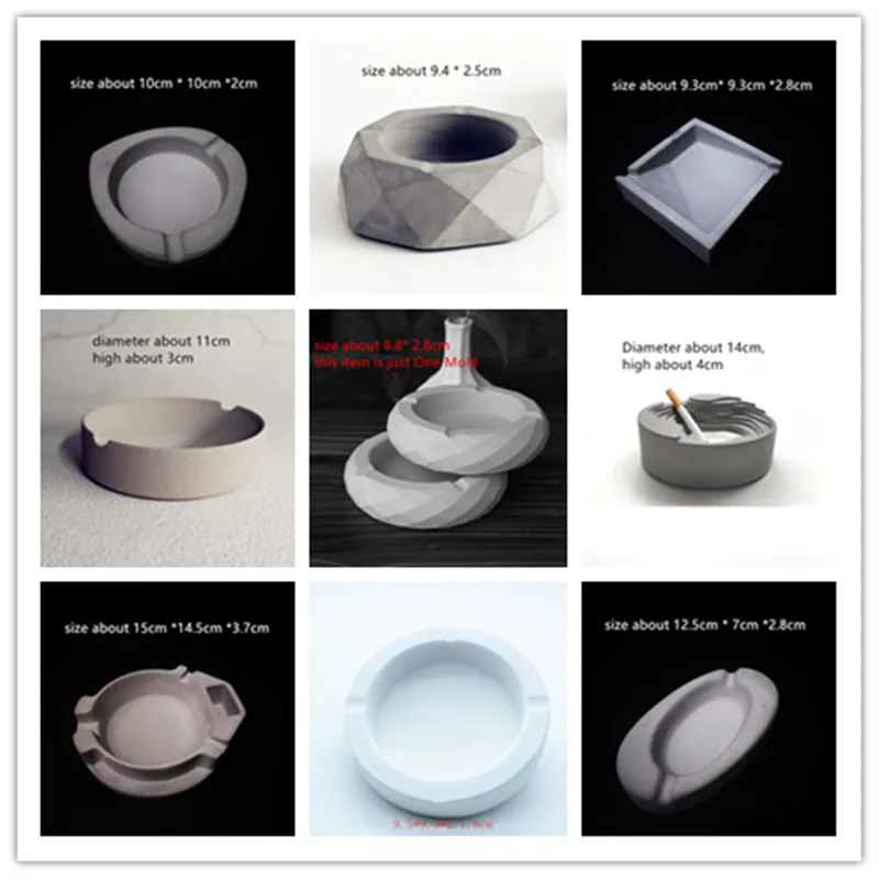 

Cement Ashtray Molds Handmade Craft Cement cigarettes Holder Flower Pot Silicone Mold