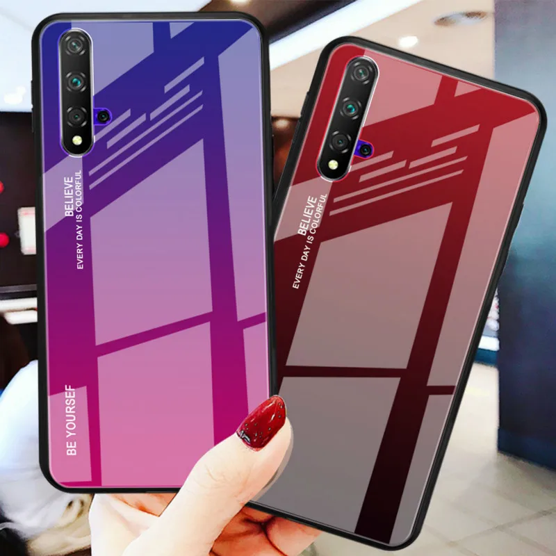 Чехол XINDIMAN оригинального дизайна для huawei honor20 градиентный чехол из закаленного