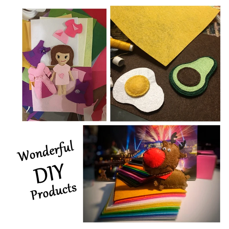 40 шт. нетканый материал DIY игрушки подарок красочные ручной Войлок Ткань полиэстер скатерть квадратный ручной работы для выставки 15x15 см